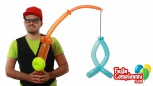 Tutorial palloncini modellabili - Canna da pesca